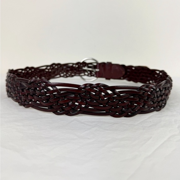 Brown Woven Wavy Leather Belt - Picture 5 of 7